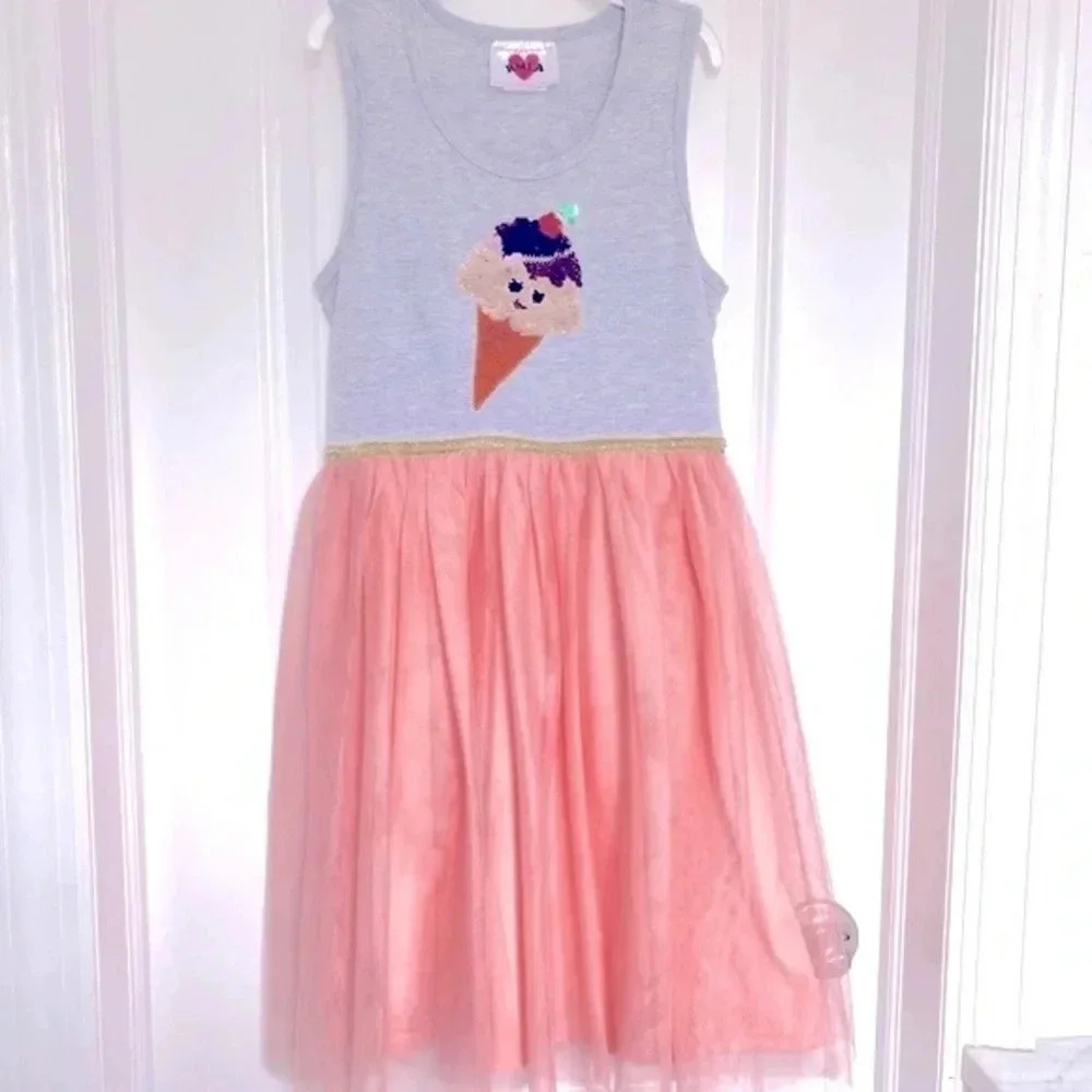 Girls' Flip Sequin Ice Cream Cone Dress Size 12 - Picture 2 of 10